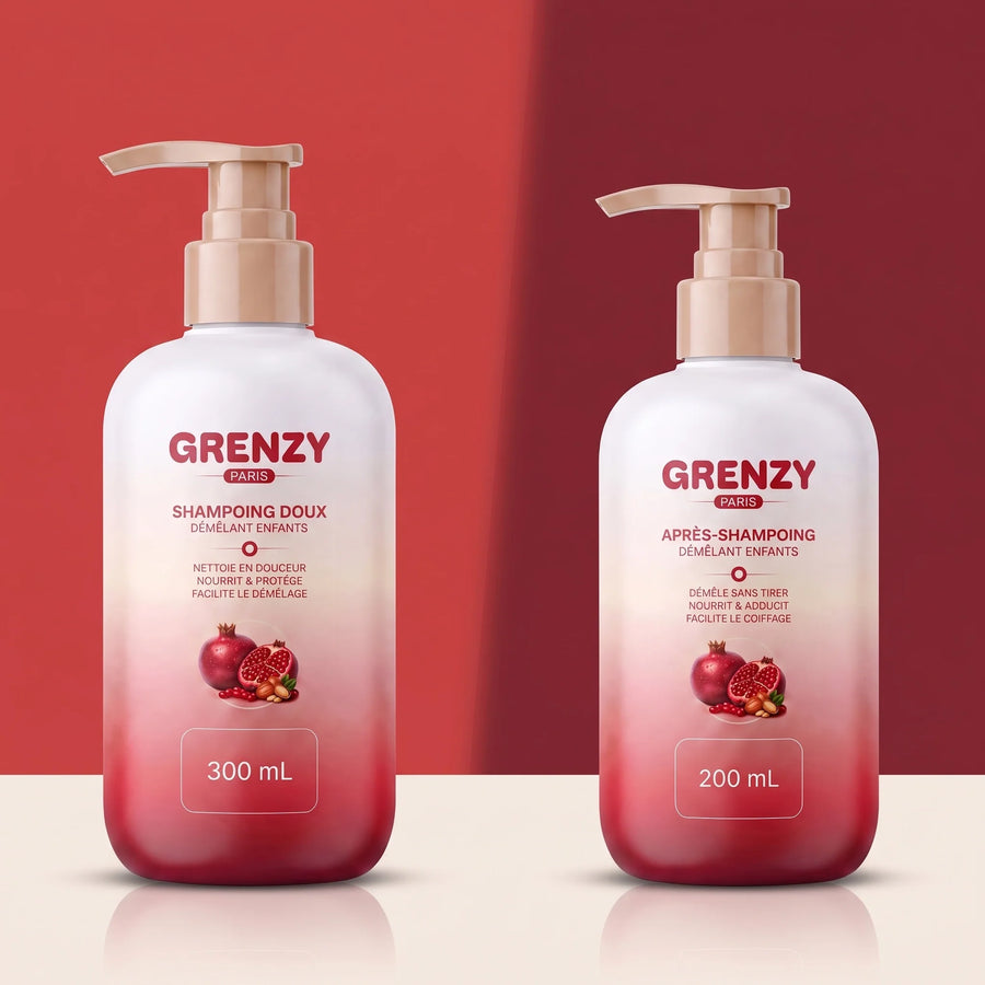 Le Duo Bain GRENZY : shampoing doux et après-shampoing démêlant enfant