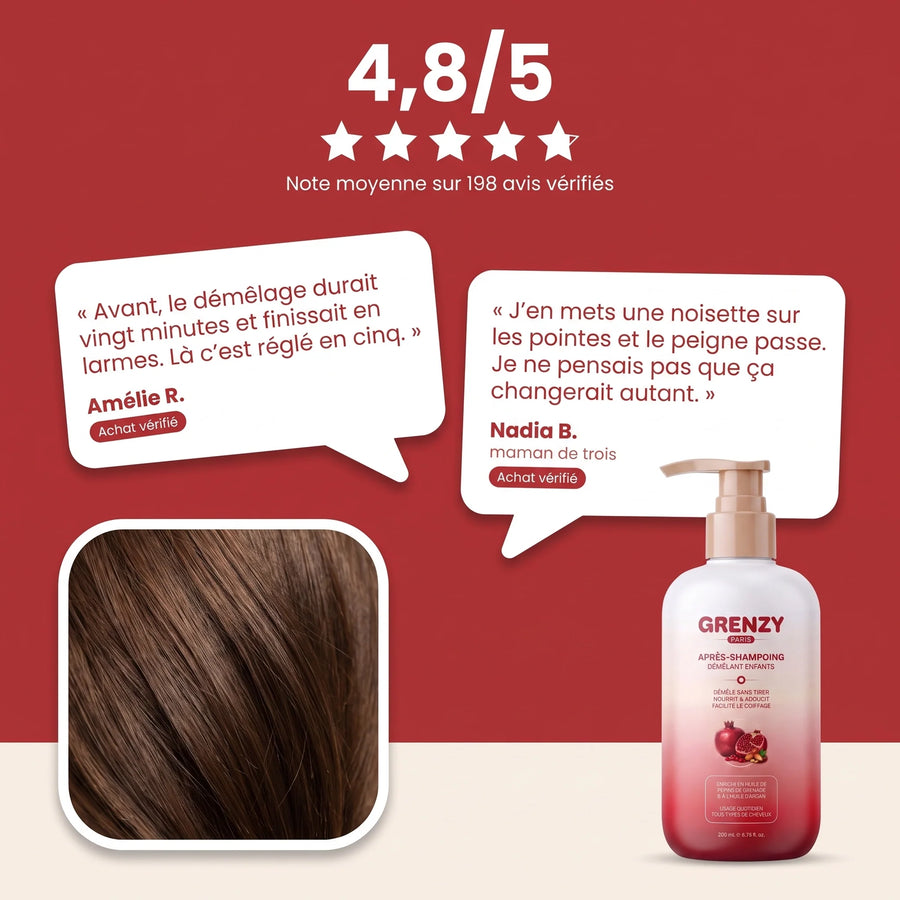Avis clients sur le après-shampoing démêlant GRENZY