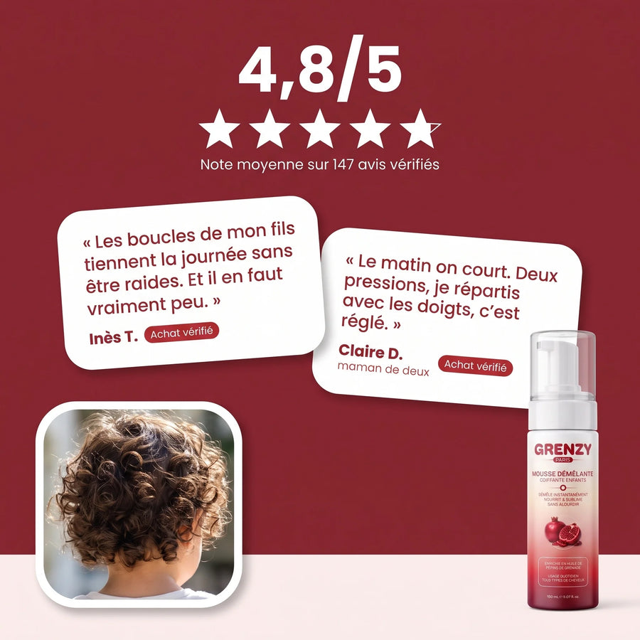 Avis clients sur le mousse démêlante GRENZY