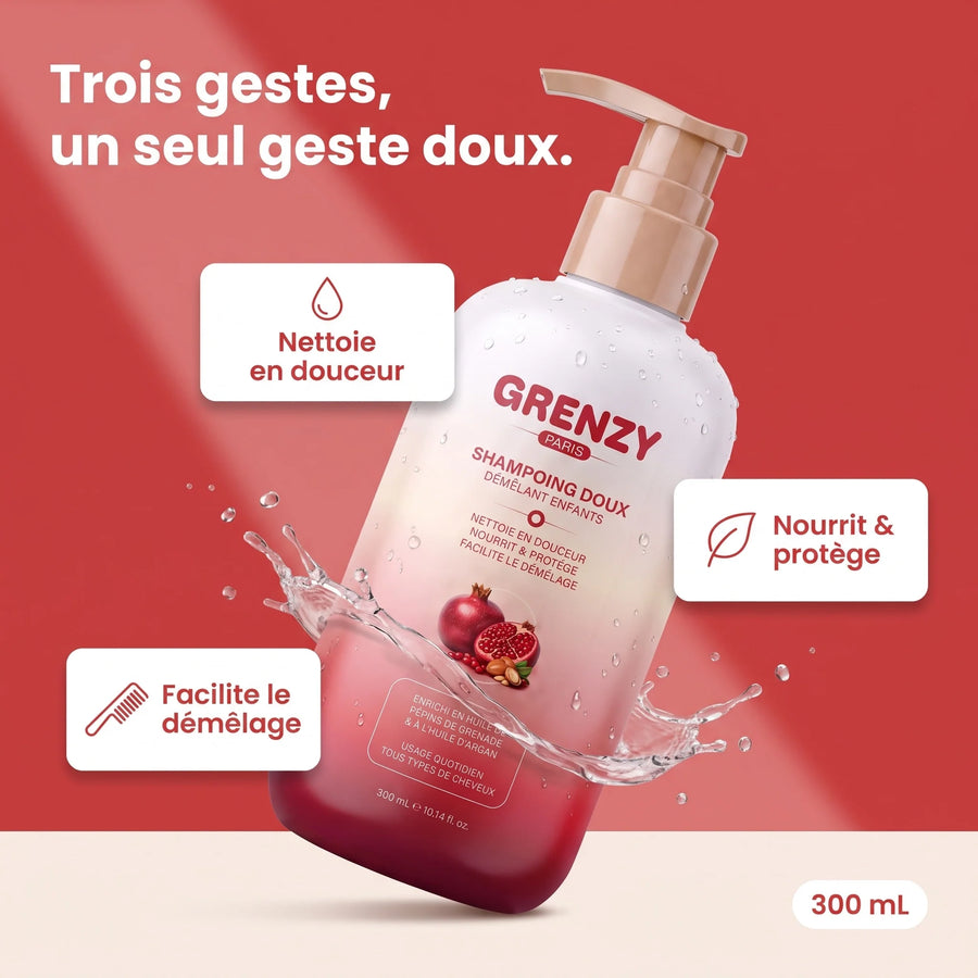 Bienfaits du shampoing doux GRENZY pour les cheveux des enfants