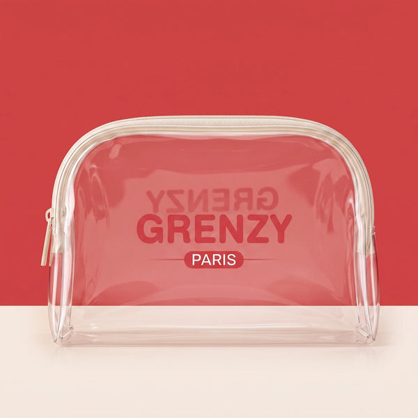 Trousse de bain transparente GRENZY, packshot sur fond clair